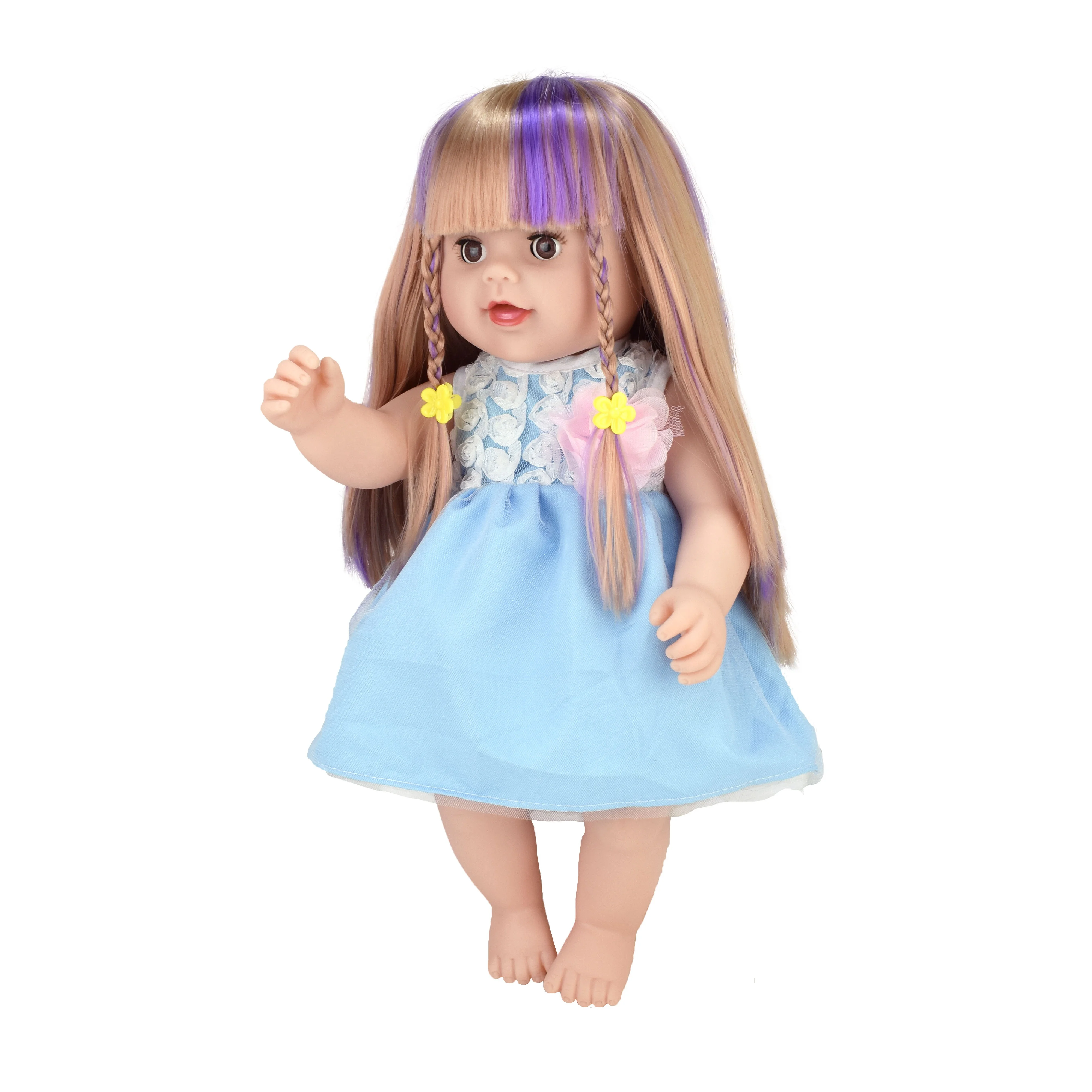 16英寸头发diy美国漂亮女孩重生娃娃硅胶娃娃现实玩具