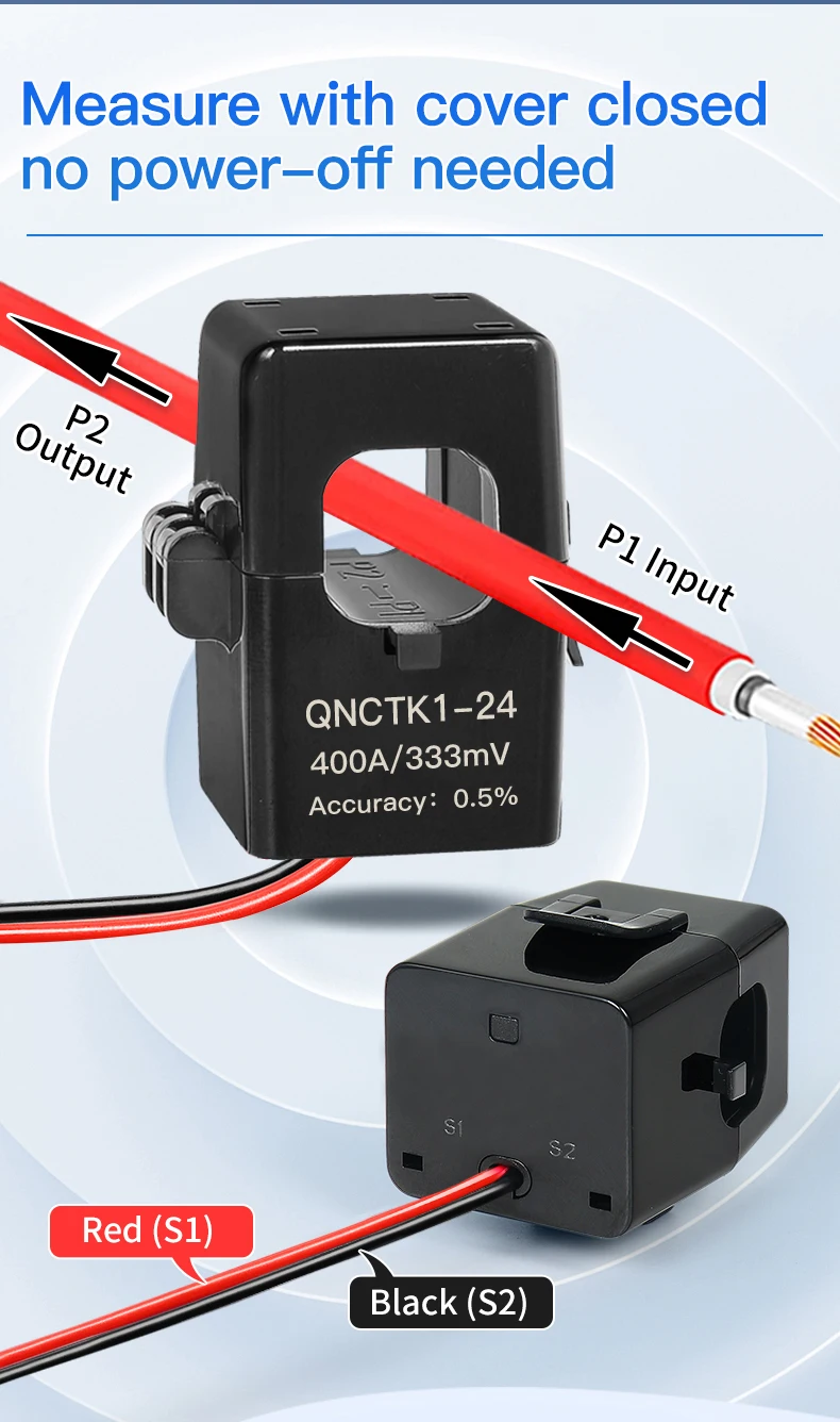 Manufacturer Split Core Current Transformer 333mV Snap on Current Sensor QNCTK1-50 1500A Clamp CT Current Transformer 1000A 1V