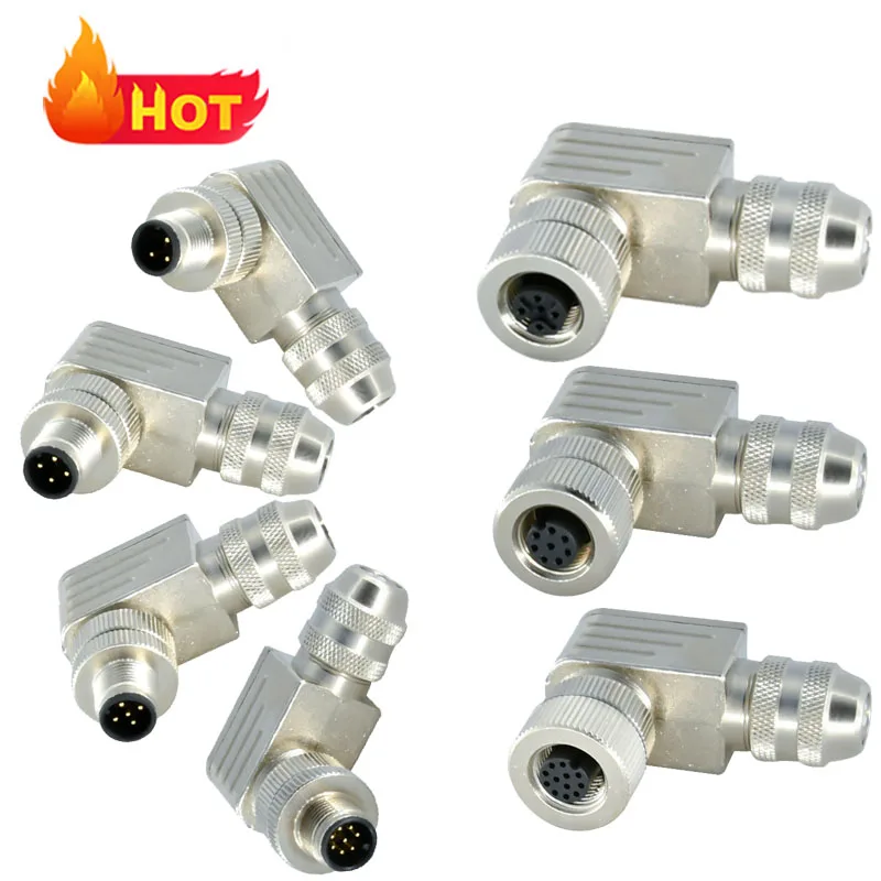 M12 Connector Assembly Metal Male Female Plug Socket Ip67 Ip68 Waterproof A B C D Code 3 4 5 8 12 17 Pin M12 Connectors