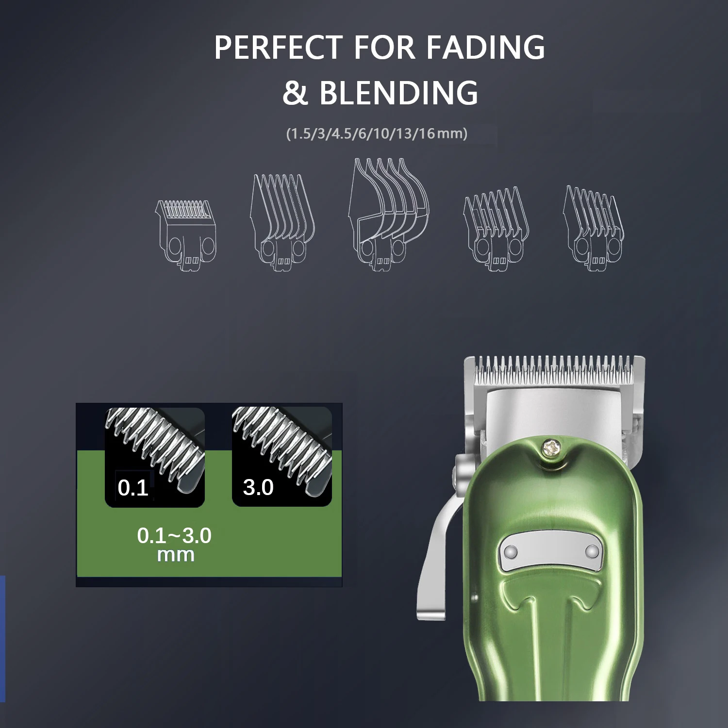 New All Metal Led Display Cordless Hair Trimmers Clippers For Men