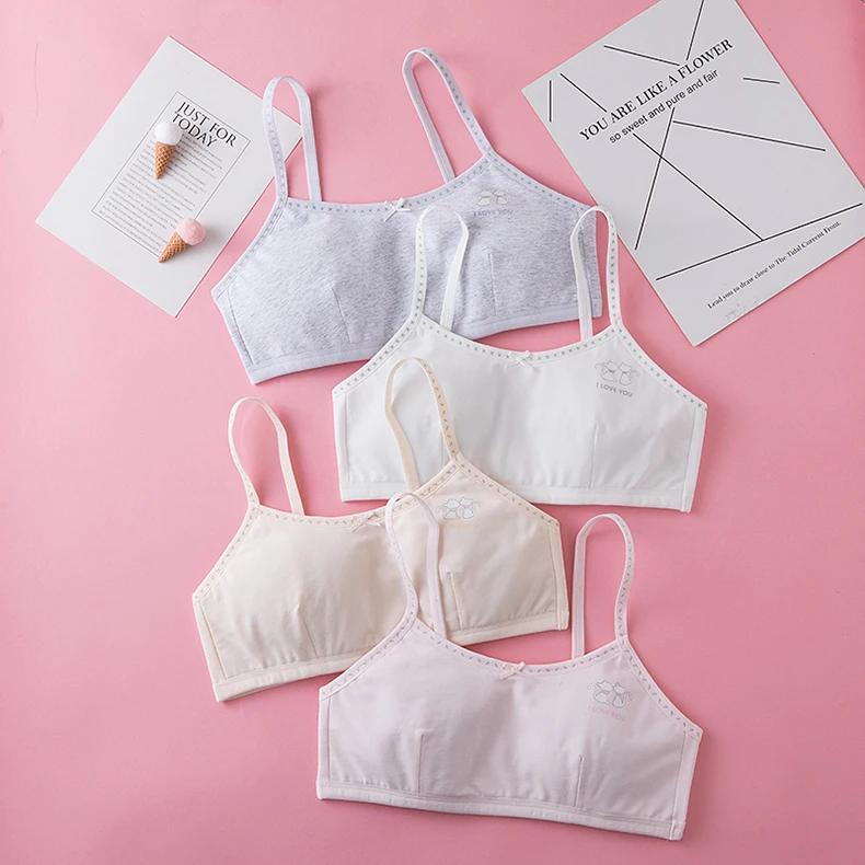 
2020 Новый Модный мягкий хлопковый бюстгальтер с современным принтом для девочек-подростков бесшовный дышащий жилет 