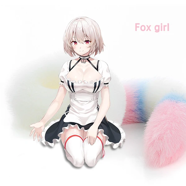 Metal fox Anal Plug Tail 7 Color 3 Sizes Stainless Steel Fetish Bondage Sex  Female Butt Plugs