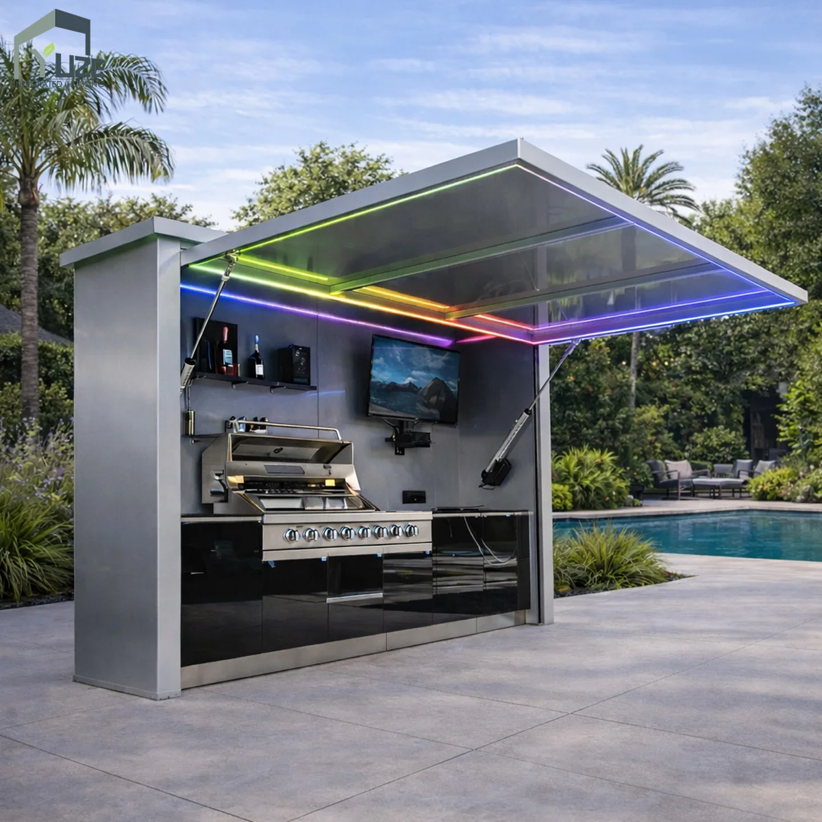 product modern design stainless steel modular mobile outdoor container kitchen pod shed-2