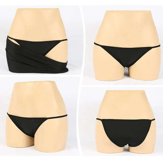 Bikini Bottoms for Women Sexy Naked Unseen Panties Beach Swimsuit Leggings 100% Polyester Breathable Quick Dry Anti-Bacterial