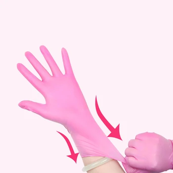 8 colors beauty making up hair dying tattoo shop pink purple nitrile non-medical salon spa beauty gloves