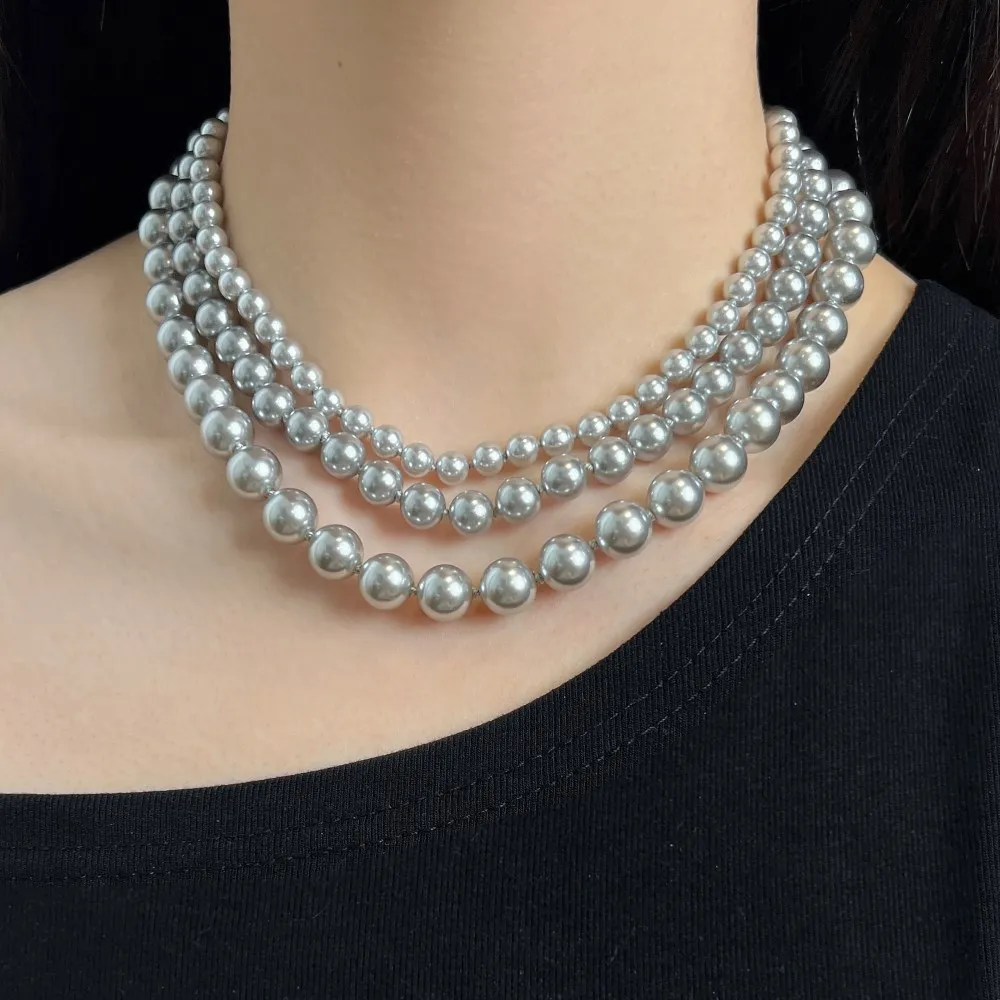 KAKODIY Charm Elegant Fine Jewelry for Women Everyday Wear Accessory 925 Sterling Silver 10mm Round Pearl Necklace detail 2