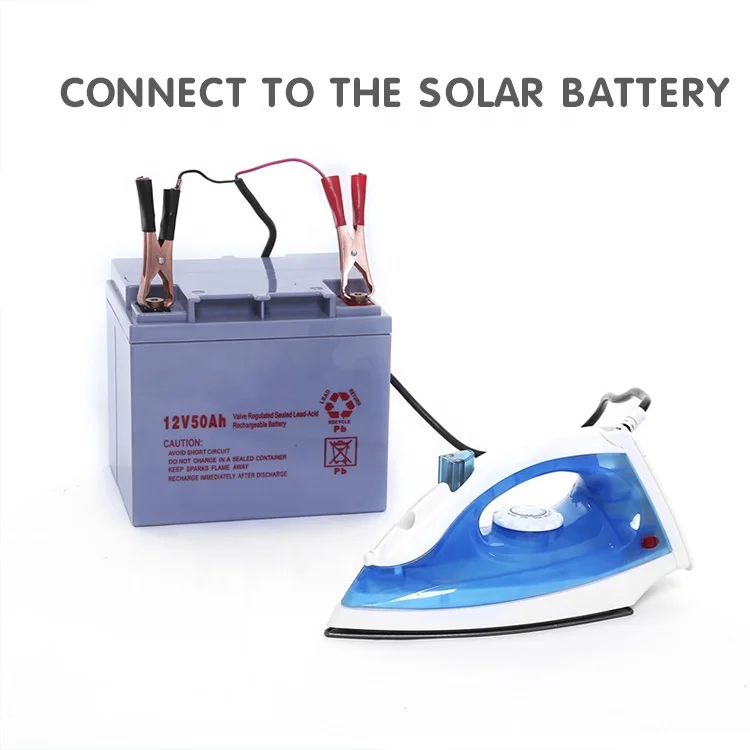 Battery Power Supply Electric 12 Volt Clothes Solar Flat Iron with Spray  Water Wet Iron