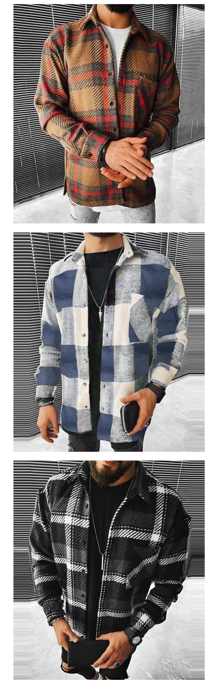 Großhandel Extra Hochwertiges Polyester Frühling Herbst Winter Langarm Mehrfarbiges Design Freizeithemd Für Männer138_voghion.com