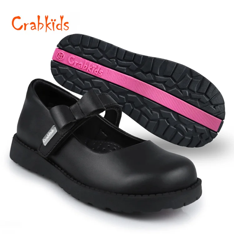 Crabkids Black Leather Student Casual Girl Dress Formal School Shoes for  Kids Teenage Factory Price Wholesale School Shoes