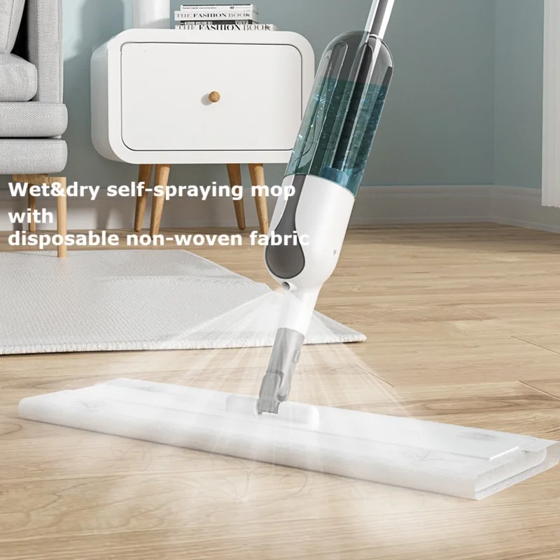Automatic Water Spray Mop with Disposable Pads Non-woven Fabric Wipes for Floor Cleaning Mops