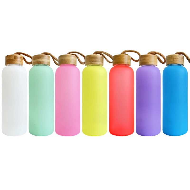 20 oz Sublimation COLOR MATTE glass WATER BOTTLE w/ bamboo lid – We Sub'N