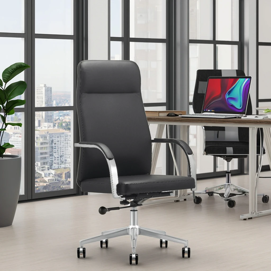 Ergonomic Conference Chair Waterfall Seat Edge Steel Reinforced Arms Height Adjustable Business Furniture 4