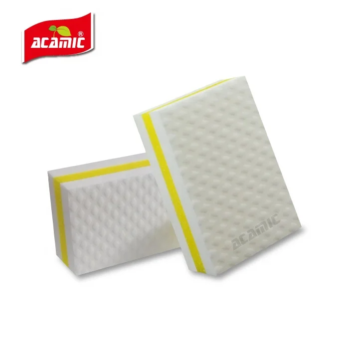 Sandwich Magic Sponge Eraser - 3-layer Melamine Sponge & PU Sponge   - Melamine Foam & PU Foam 3 Layers Laminates