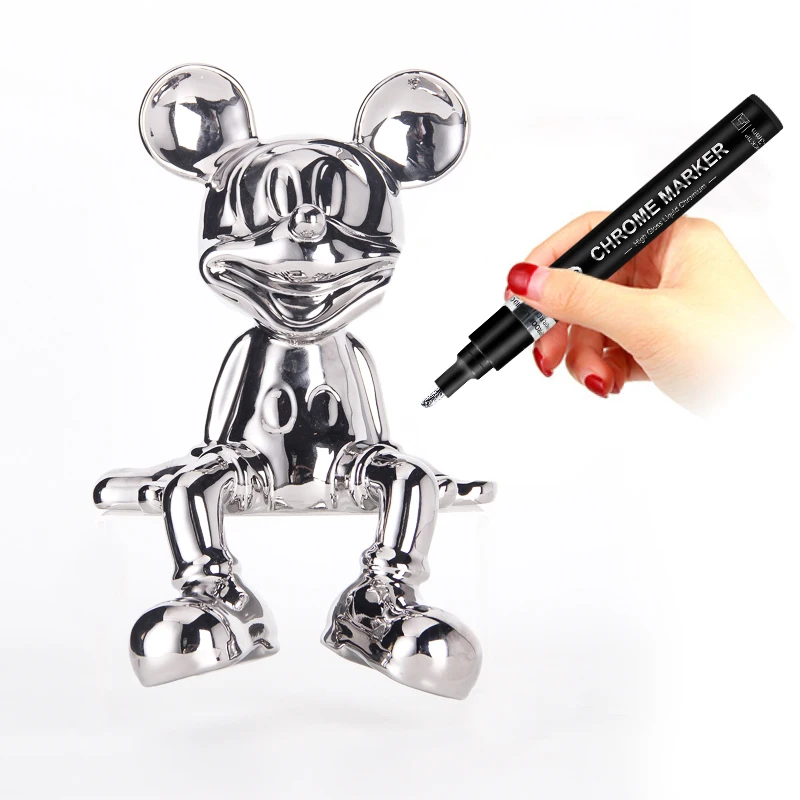 Dropshipping Effective Paint Mirror Chrome-plated Water-proof Uv-proof Silver Art Liquid Mirror Chrome Marker