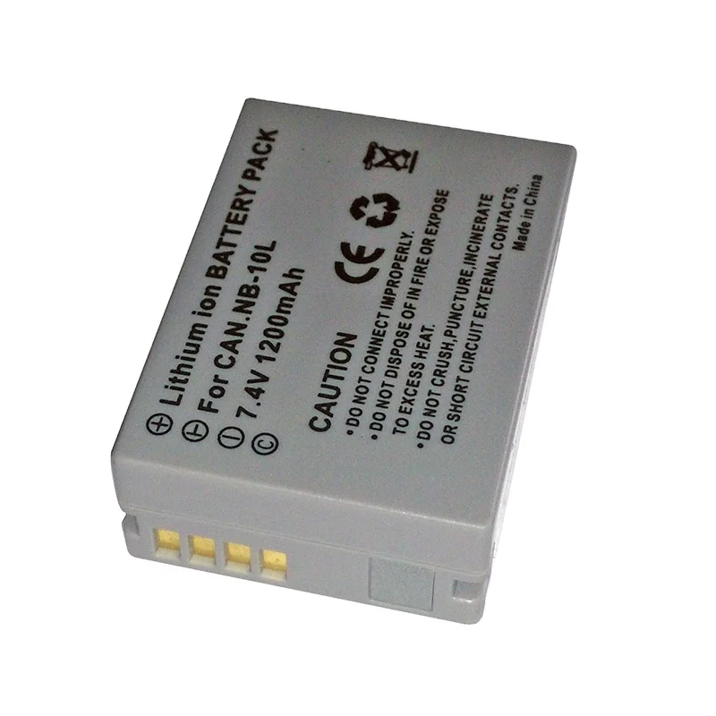 For Canon Digital Camera SX60 HS, SX50 HS, SX40 HS, G15, G16, G1 X and G3 X Rechargeable NB-10L NB10L Battery Pack