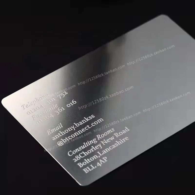 Custom High-grade Stainless Steel Metal Membership Business Card - Buy ...