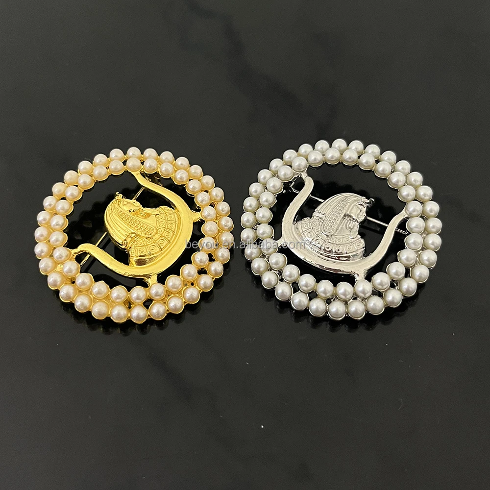 Luxury Pearl Rhinestone Brooch Pins Custom Daughters of Isis Jewelry