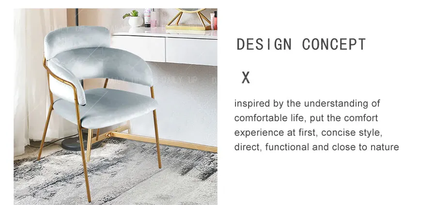 Dining room chair hotel luxury dinner chair Red velvet coffee shop chair