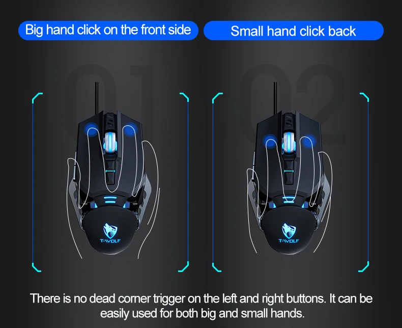 Computer Accessories 4 Colors Breathing Light 150cm Wired Programmatic Game Mouse Switchable DPI Design Office Gaming Mouse