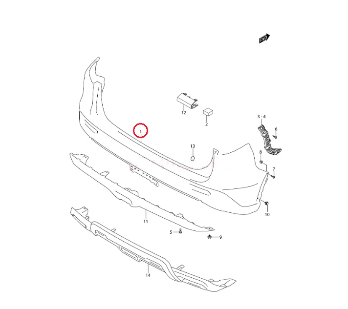 Nicegoods 71811-56P00-ZXA長安スズキVitaraオートバンパーボディ