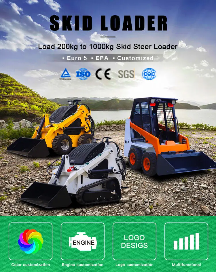 product multifunctional ce epa euro5 home farm garden gasoline diesel mini small micro compact skid steer loader-54