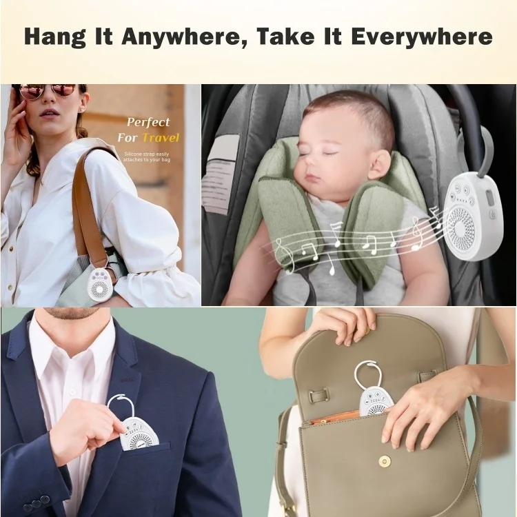Only 74g 108 Hours Continuous Working 20 Soothing Sounds Kids Baby Sleep Soother White Noise Babies Mini Portable Sound Machine