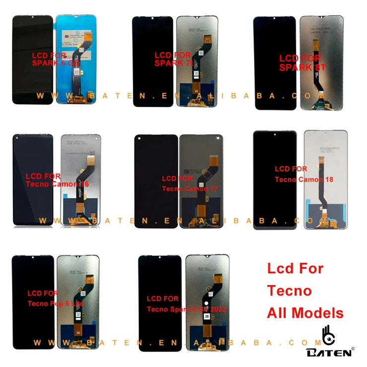Pantalla Lcd for Tecno Spark 4 air Tecno Tactil Lcd Speak 6 7 8 Go for Tecno Lcd Screen Wholesale Different Models