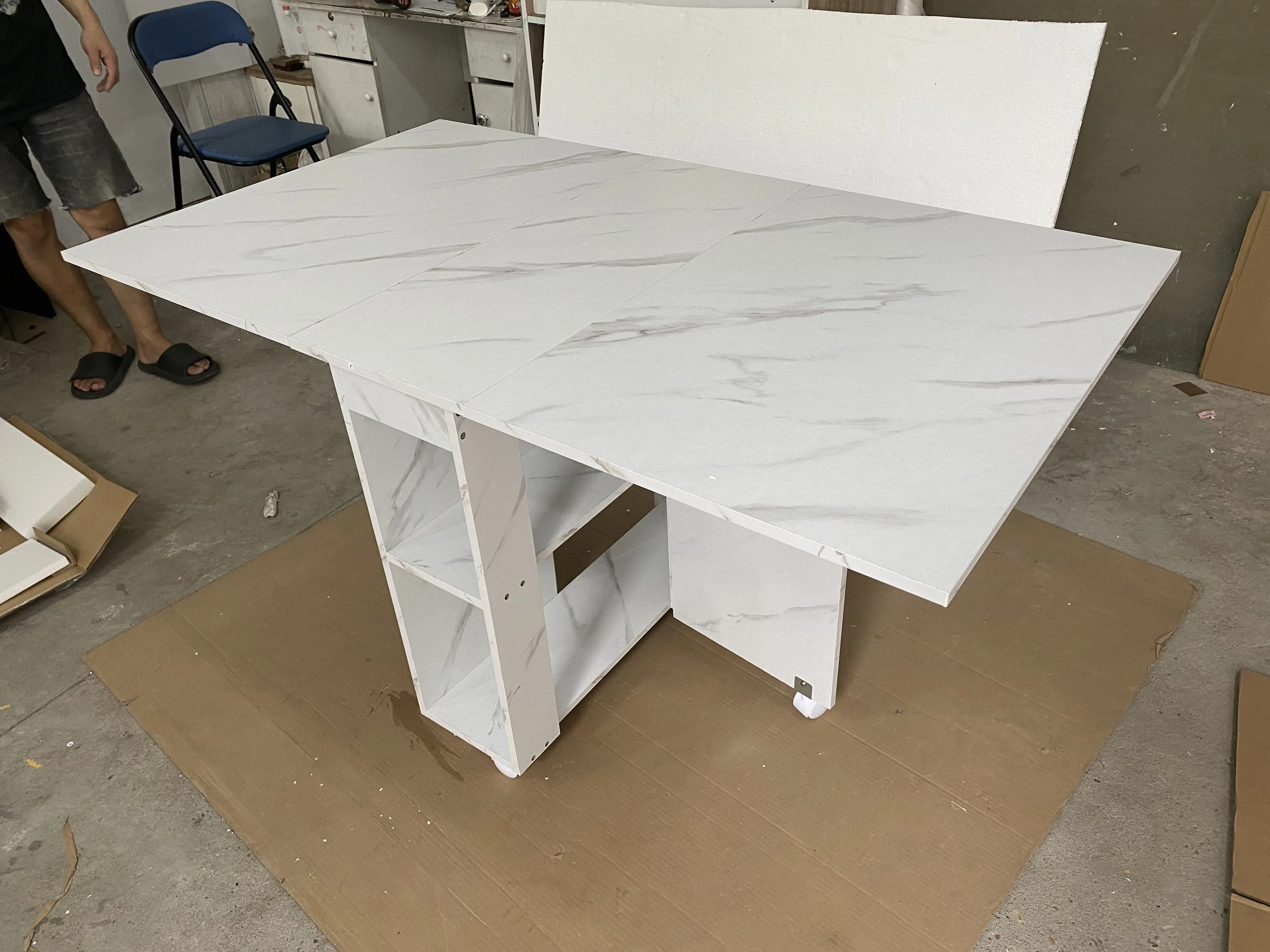 Modern Wood Table And Stool Sets Pedestal Folding Dining Table With