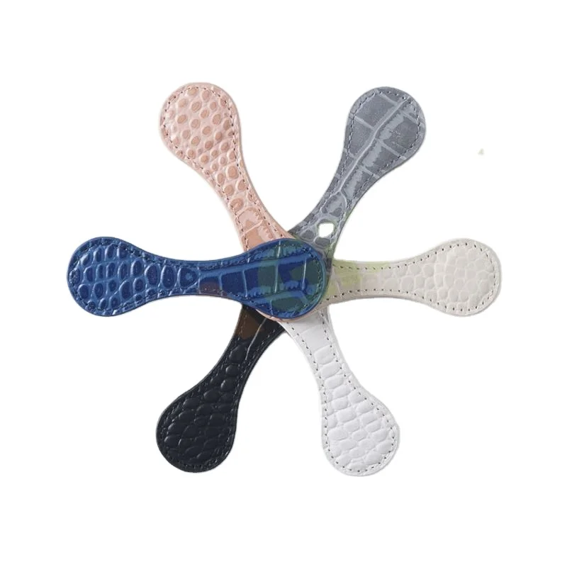 Изготовленный на заказ металлический бумажный зажим из искусственной кожи овальной формы личи магнитная закладка планировщик tn