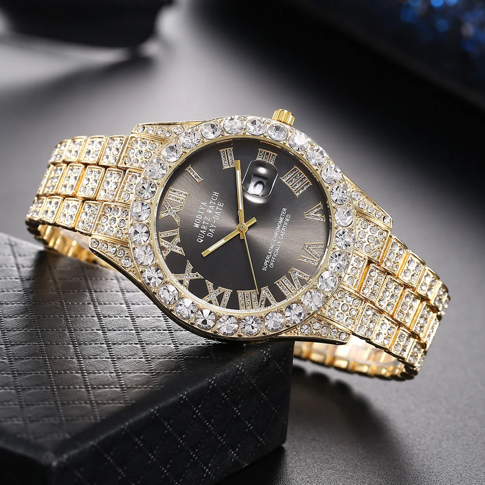 Luxury Unisex Quartz Rhinestone Wristwatch