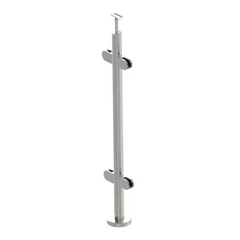 Stainless Steel Newel Post W/ 90 Angles Glass Clamp Handrail Post ...