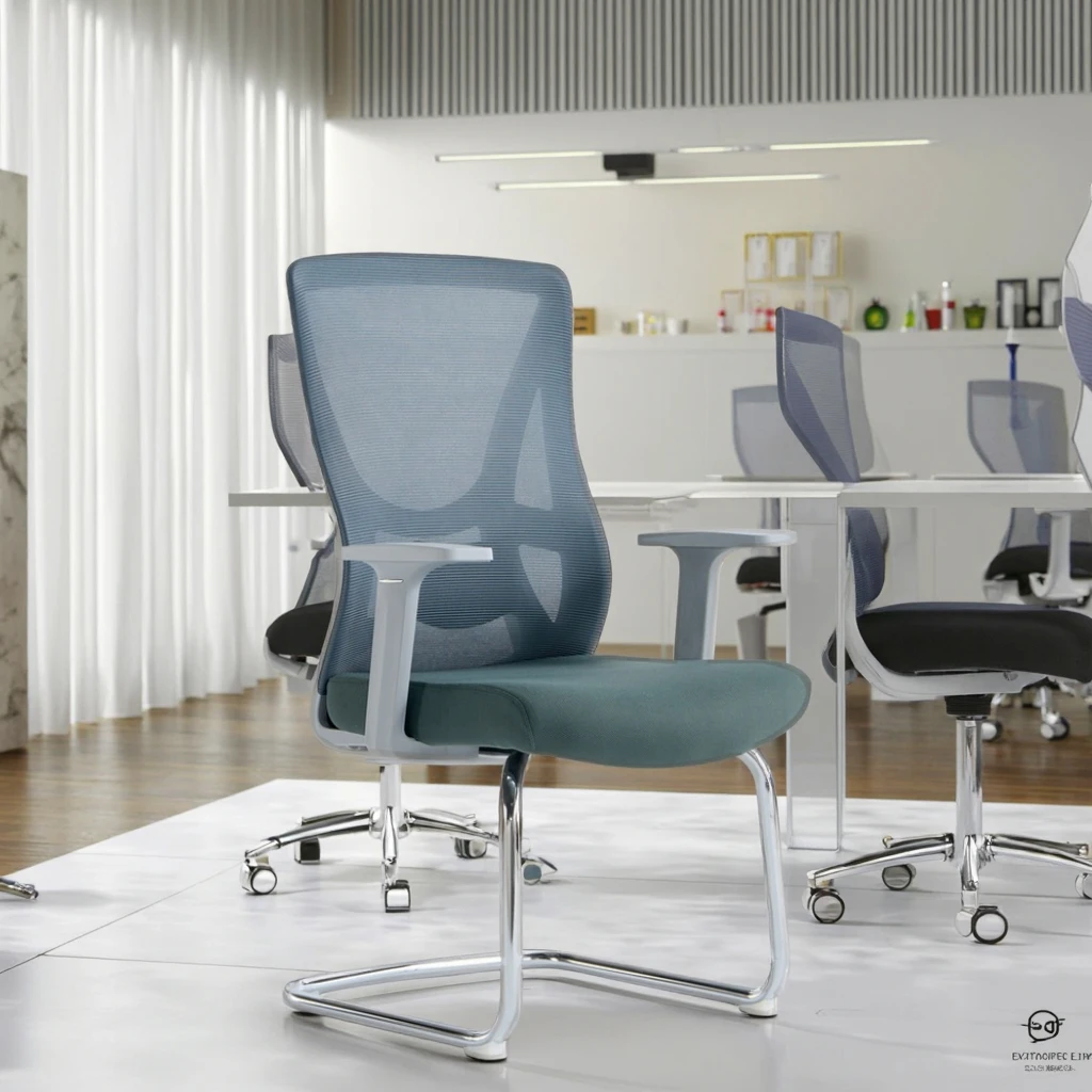Leer Hot Sale Modern Style Adjustable Ergonomic PU Office Chair with Footrest Swivel Feature Steel Base for Computer Desk Work 4