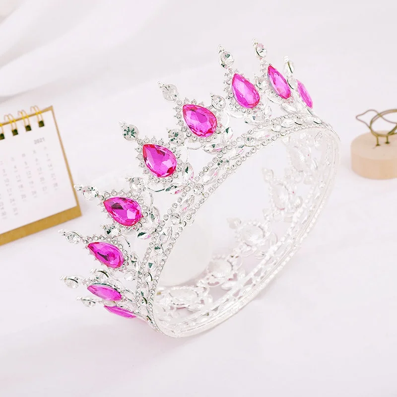 Тиары женские круглые золотистые со стразами уникальные ювелирные украшения для конкурса красоты принцессы под