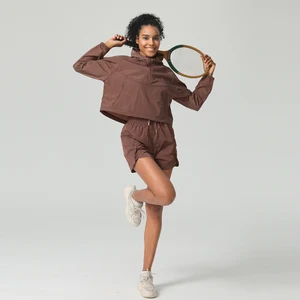 Custom Logo Women's Stylish Jacket and Shorts 2 Piece Set Casual for Outdoor Activities Breathable Shorts Lounge Wear Sets Women