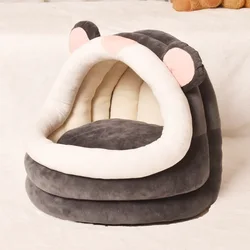 Wholesale Amazon selling warm cute pet bed with roof on sale cat bed frame dog bed