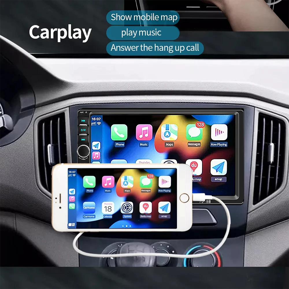 F133 Carplay Android Auto対応 タッチスクリーンカーステレオ MP5