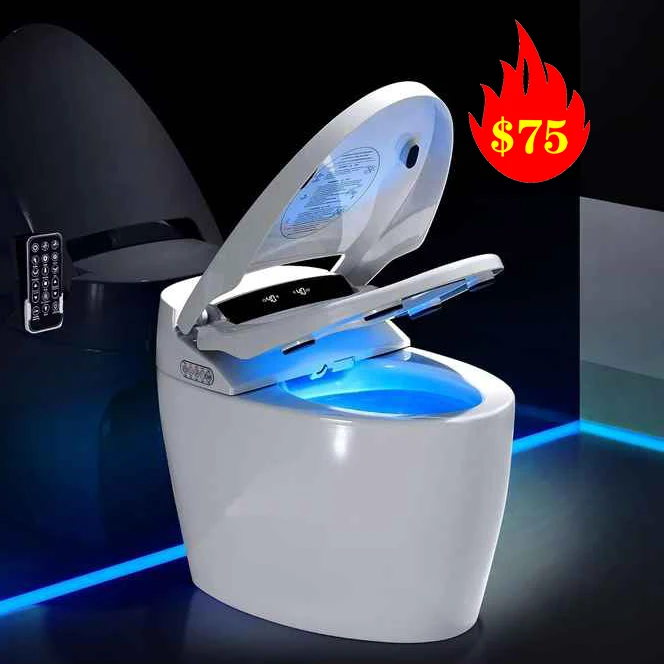 Moderní inteligentní toaletní mísa s automatickým splachováním 110 V / 220 V, elektrická chytrá toaleta pro koupelnu s bidetem