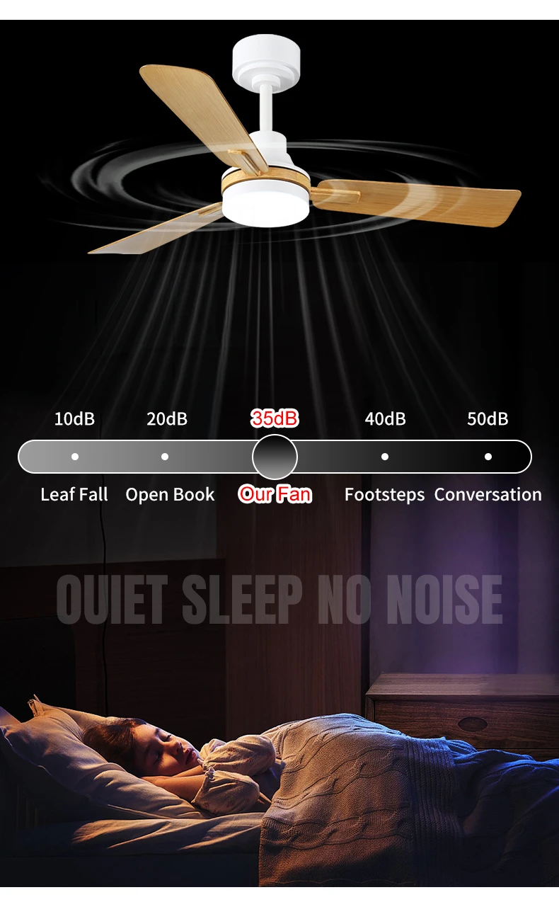 Pure DC Motor Remote Control Best Fans Big Size  Industrial Light Fan Ceiling with Remote Control Smart ABS  Ceiling Fan Light