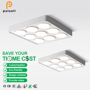 PULUOTI H36mm Ultrathin New Design LED Downlight Aluminum Housing with Square Round GX53 Ceiling Surface Mounted Spot Light