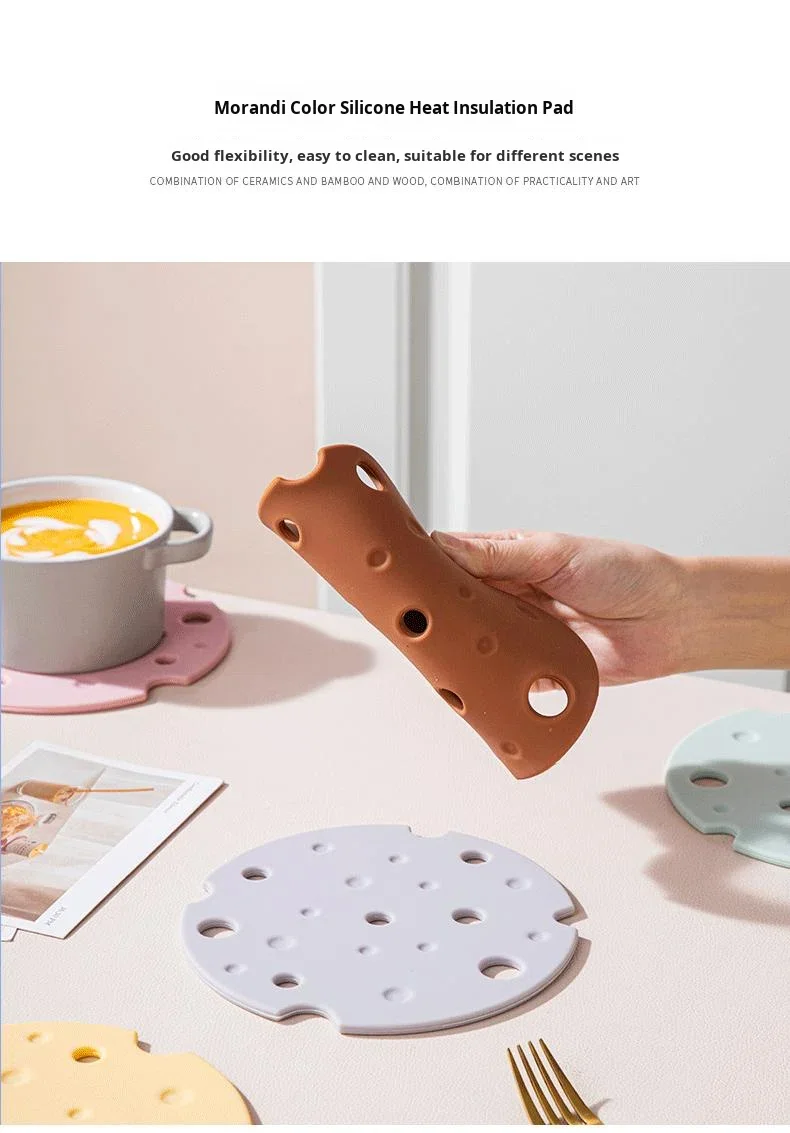 Modern Round Multi Color Thermal Silicone Placemat High Temperature Resistant Reusable Casserole Plate and Bowl Mat details