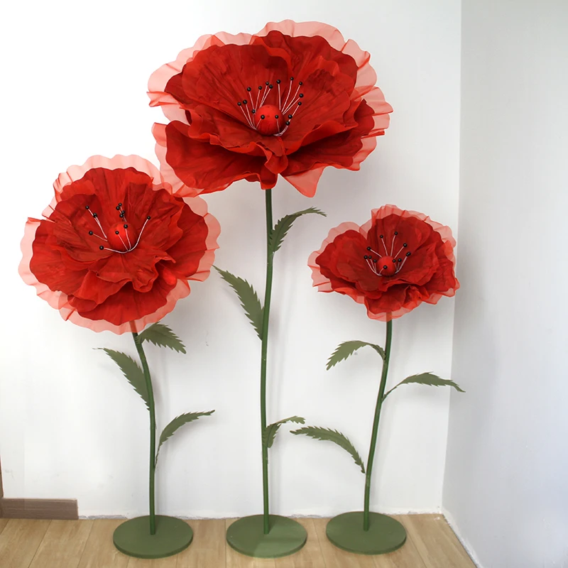 Oz007 Wholesale Price Shop Window Display Giant Foam Flowers 3pcs Per