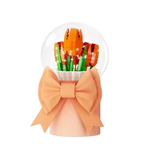 EPT Hot Sale Creative Mini Particle Artificial Flower Model Toy and Electronic Toy Gift Box Bouquet Flower Building Block Set