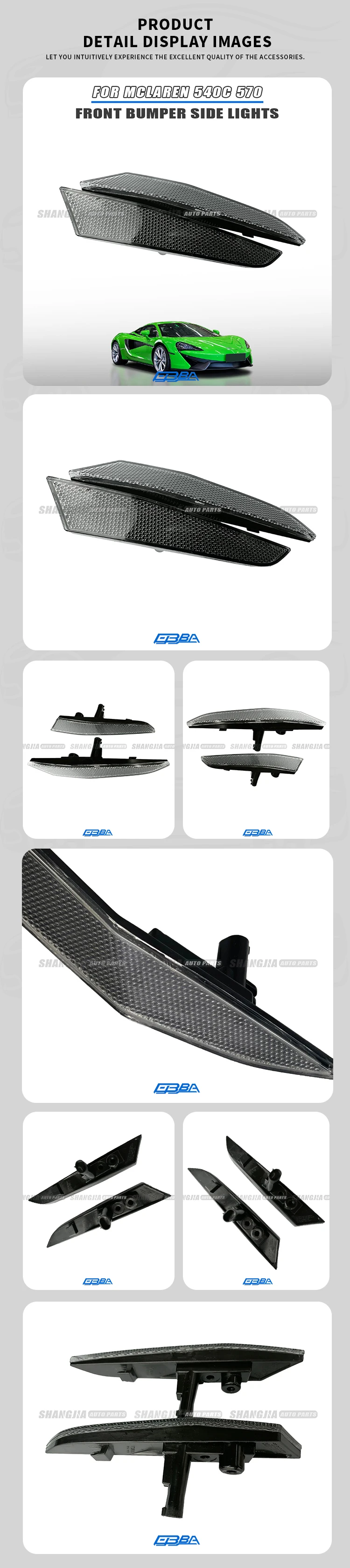 front smoked side marker lamp rh lh for mclaren 540c 570 2016 2019 oe 13a5831cp 13a5832cp -3