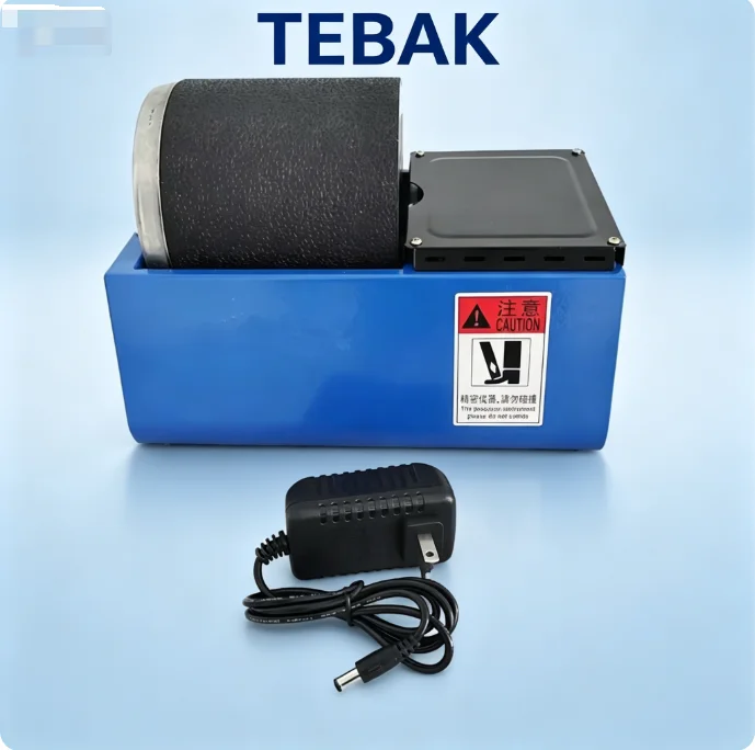 TEBAK Automatic Mini Rock Tumbler Polisher, Compact Portable Jewelry Polishing Machine with Silicone Soft Roller Accessory
