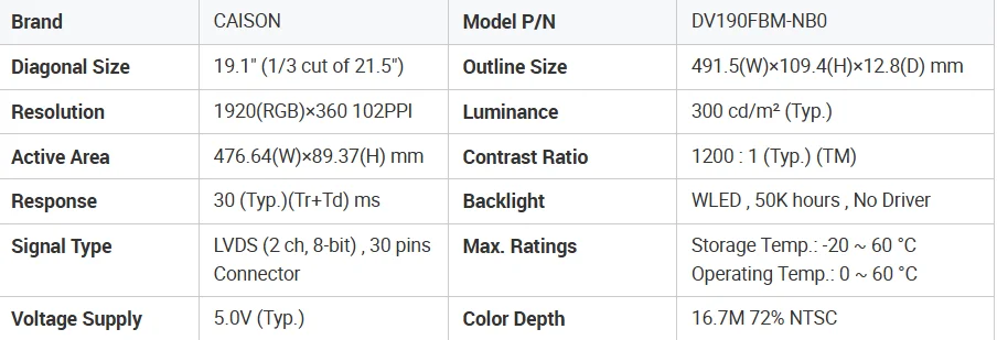 Specifications