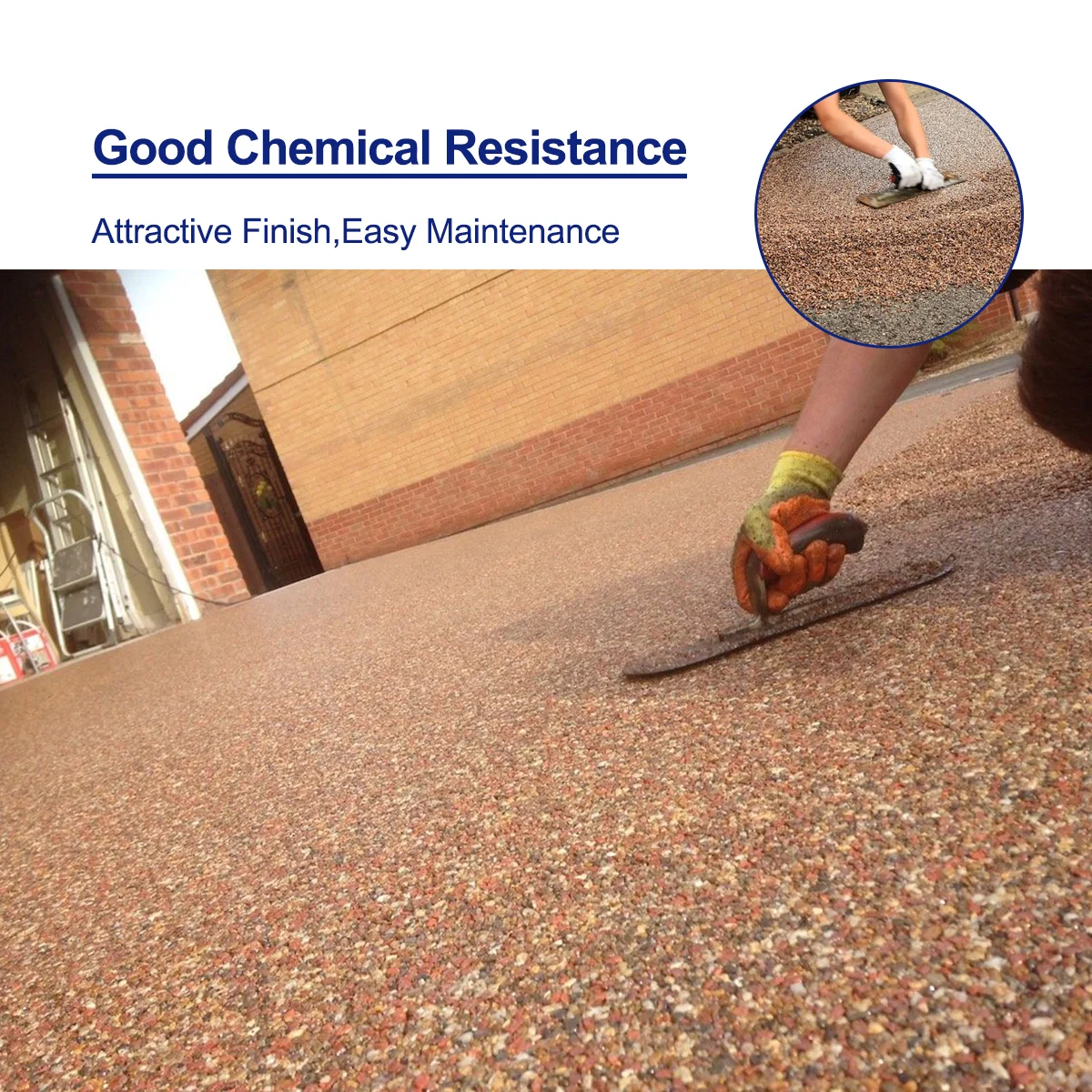 User Friendly Solvent-free Epoxy Resin Bound Aggregate Concrete Floor Coating Gravel Bonding Agent Good Drainage Driveway