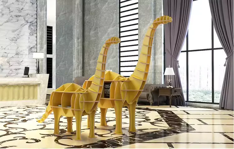 Chiquitos Creative Animal-Modelled Wooden Display Shelf for School Library Bookshelves Exhibition Hall Shop Window Decoration