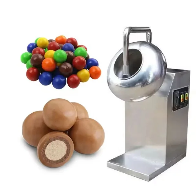 High effective Compact Structure Drum Chocolate Panning Machine Bean Nuts Sugar Coating Machine