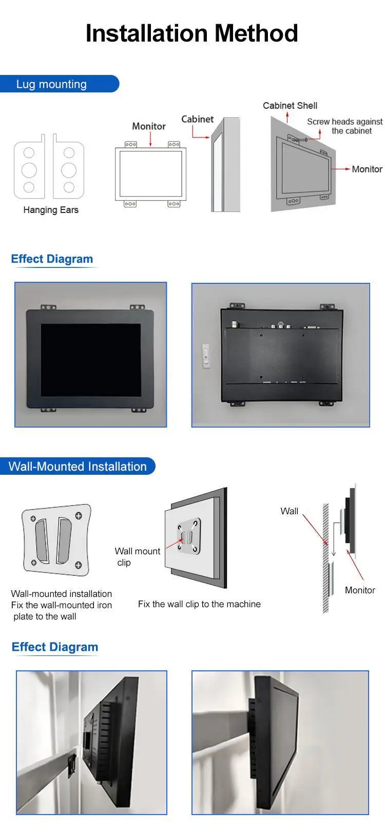 Wholesale Price New 19.2 Inch Industrial LCD Monitor EETI PCAP Capacitive Touch Screen Aluminum USB/VGA//AV 1440x900