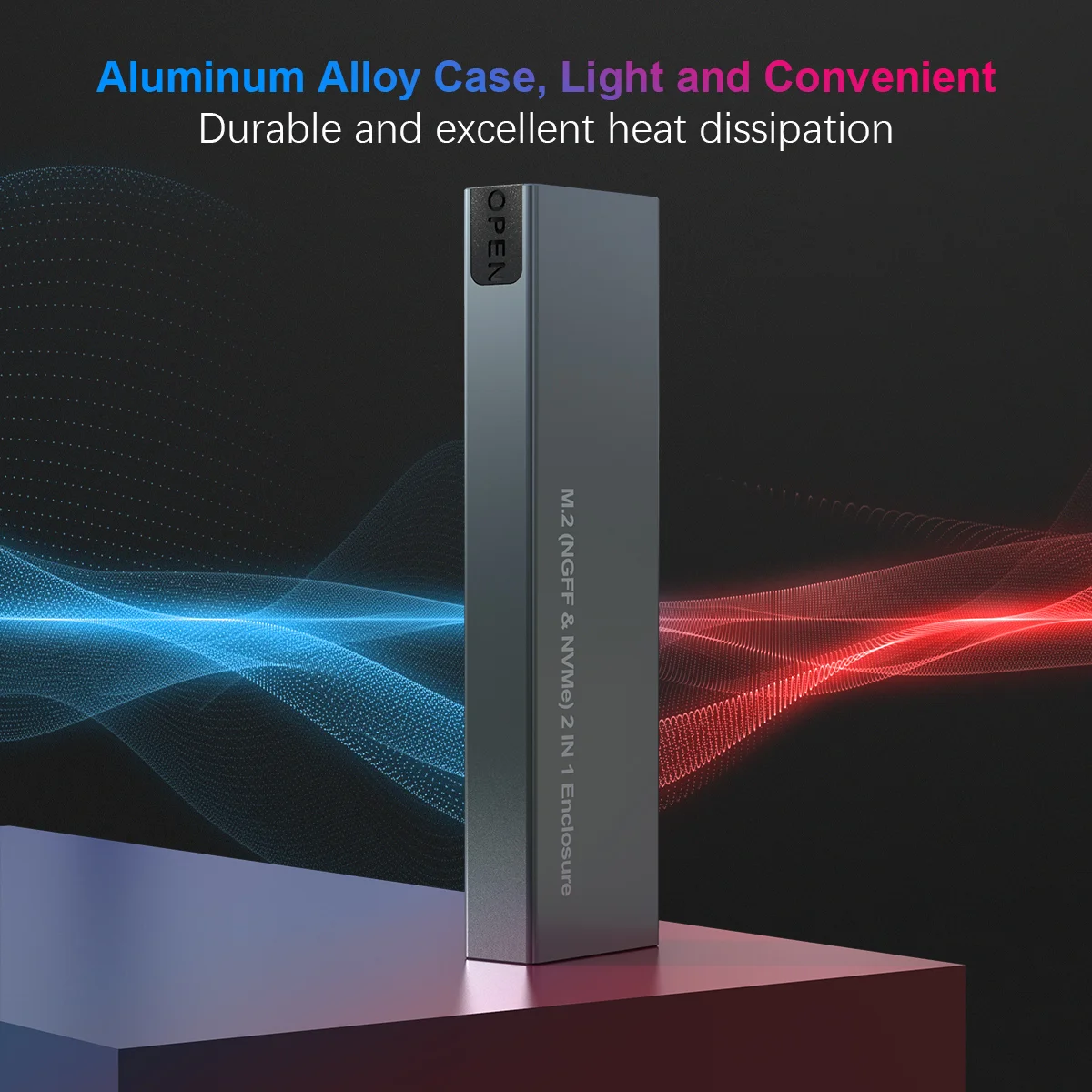 2 in 1 Ssd Enclosure Support Both Nvme Pcie and Sata Ngff B Key M Key B+M Key 30 42 60 80 External Hd Ssd Case Ssd for Mini Case